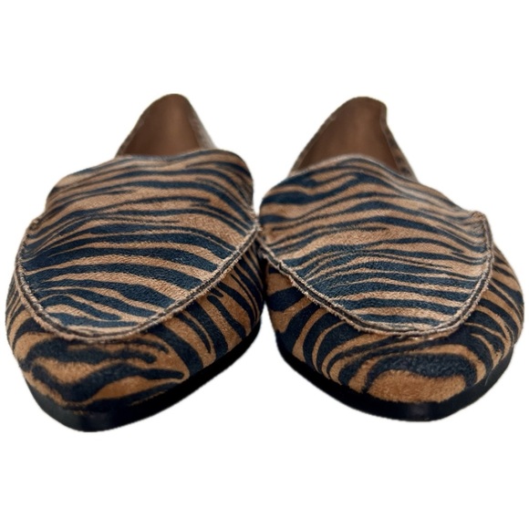 NEW Loafers Micah Pointy Toe Flats Faux Suede Animal Tiger Print Brown Black 6.5 - Picture 4 of 14